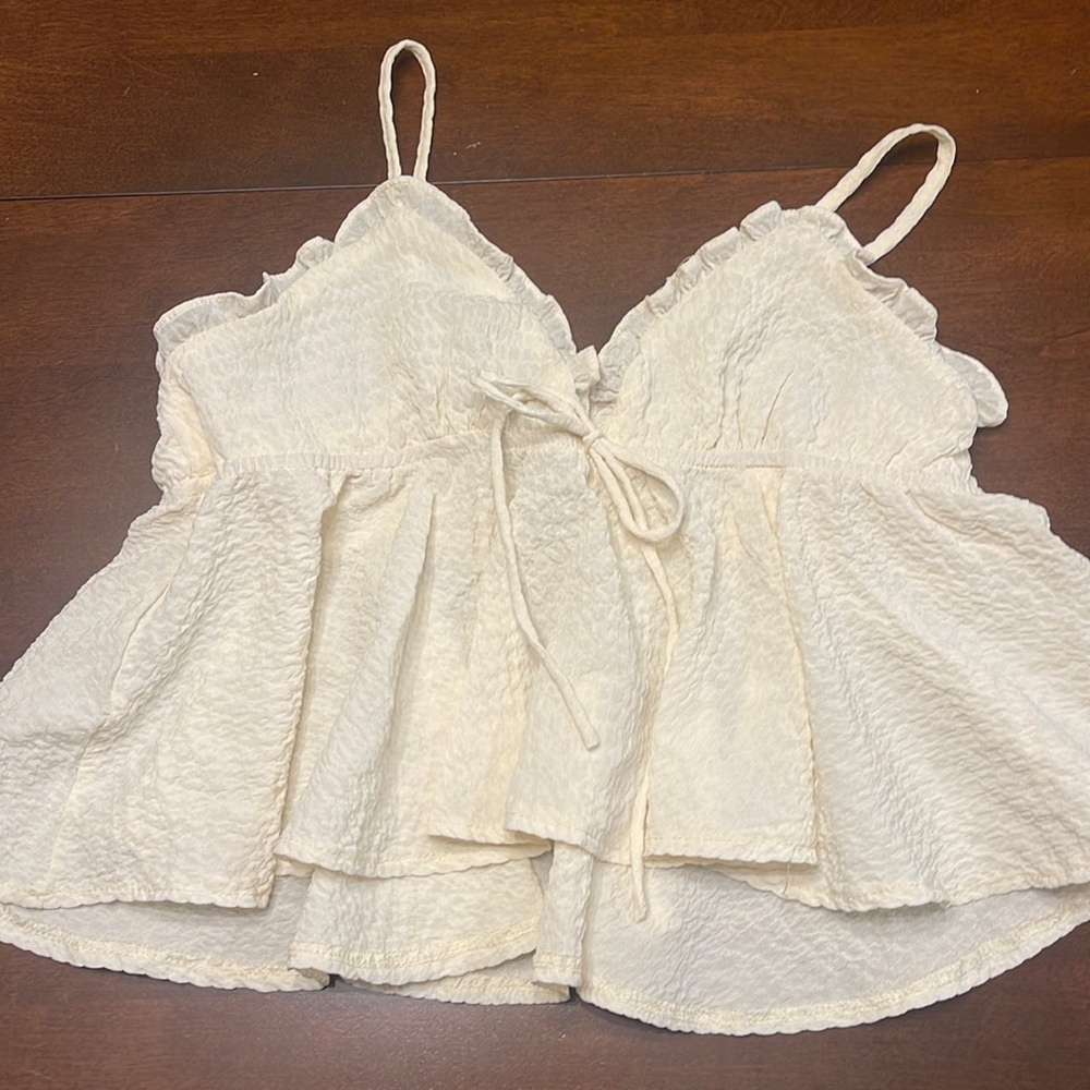 Cute cream spaghetti strap top